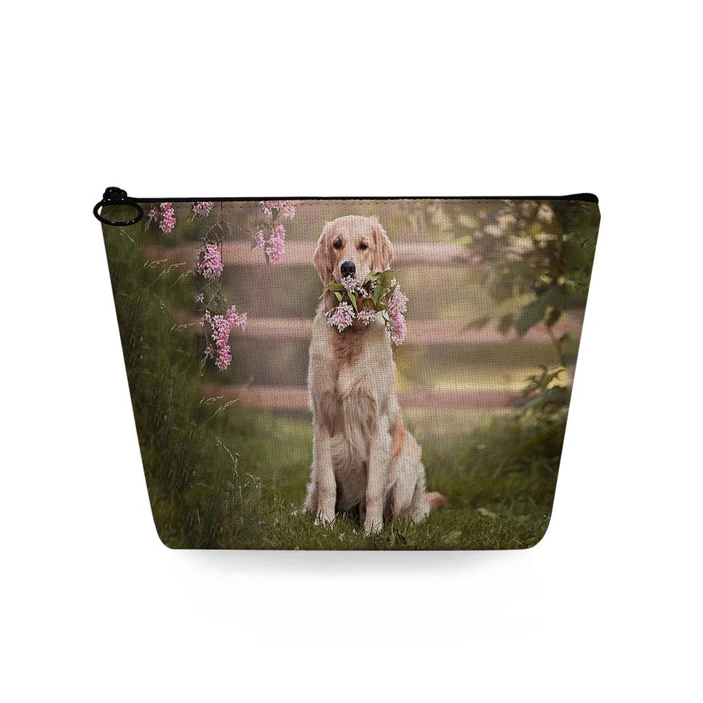 Women Dog Print Cosmetic Bag Toiletries Organize Travel Storage Case 6783