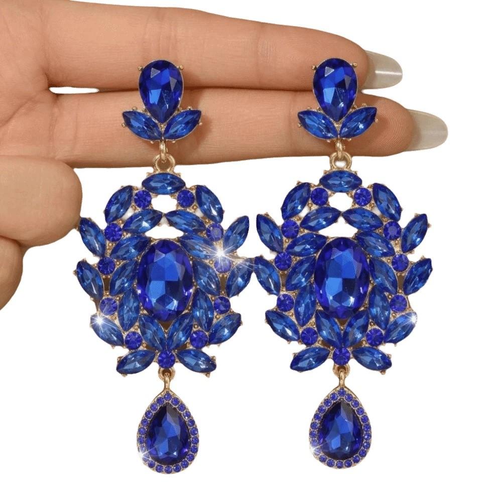 Crystal Floral Shaped Earrings Jewelry Modern Style Earrings Popular Popular Style Earrings Bride