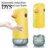 Gelber 220ml Seifenspender Cartoon Ente Design Nachfüllbar Batteriebetrieben Verstellbar Lagerung ABS Automatische Induktion Händedesinfektionsmittel für Küche