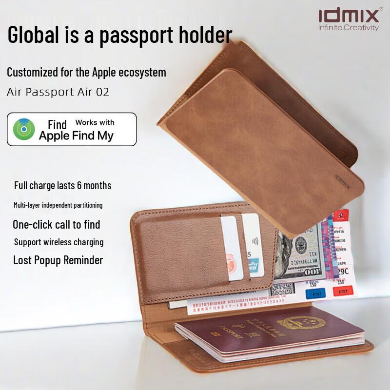 

IDMIX Global GPS Anti-Loss Leather Passport Holder