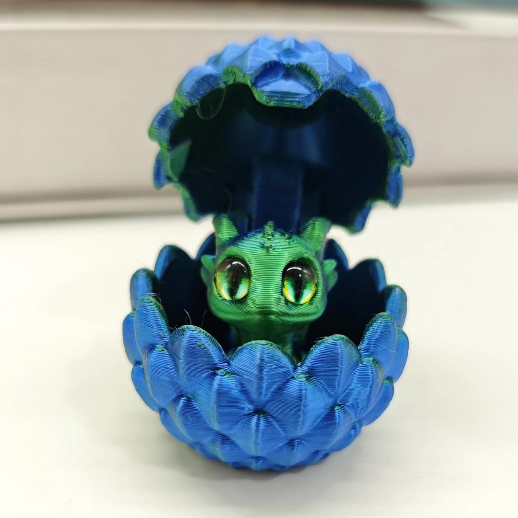 3D Printed Mini Crystal Small Dragon Egg Set (Random Eyes) Gradient Color Toy Desktop Ornament Children's Gift Home Decor