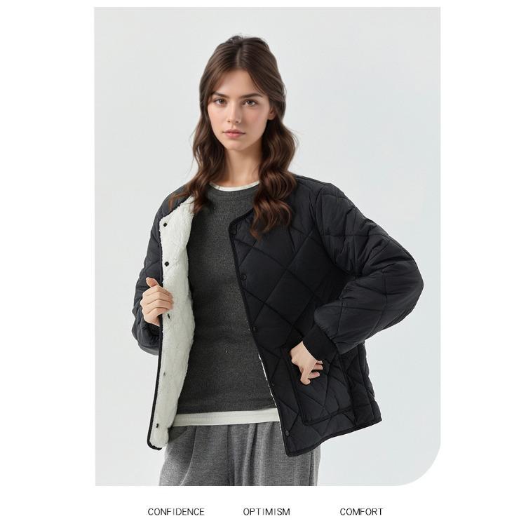 Jachetă de iarnă groasă, călduroasă, pentru femei plinute, elegantă, versatilă, la modă - Palton din bumbac cu mâneci lungi, ușor și confortabil