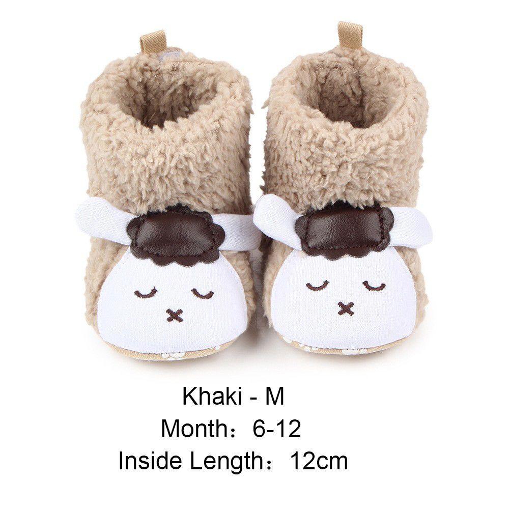 Chaussons d'hiver en peluche polaire pour nouveau-né, chaussures de sol pour bébé, bottes chaudes rembourrées en coton, chaussons mouton