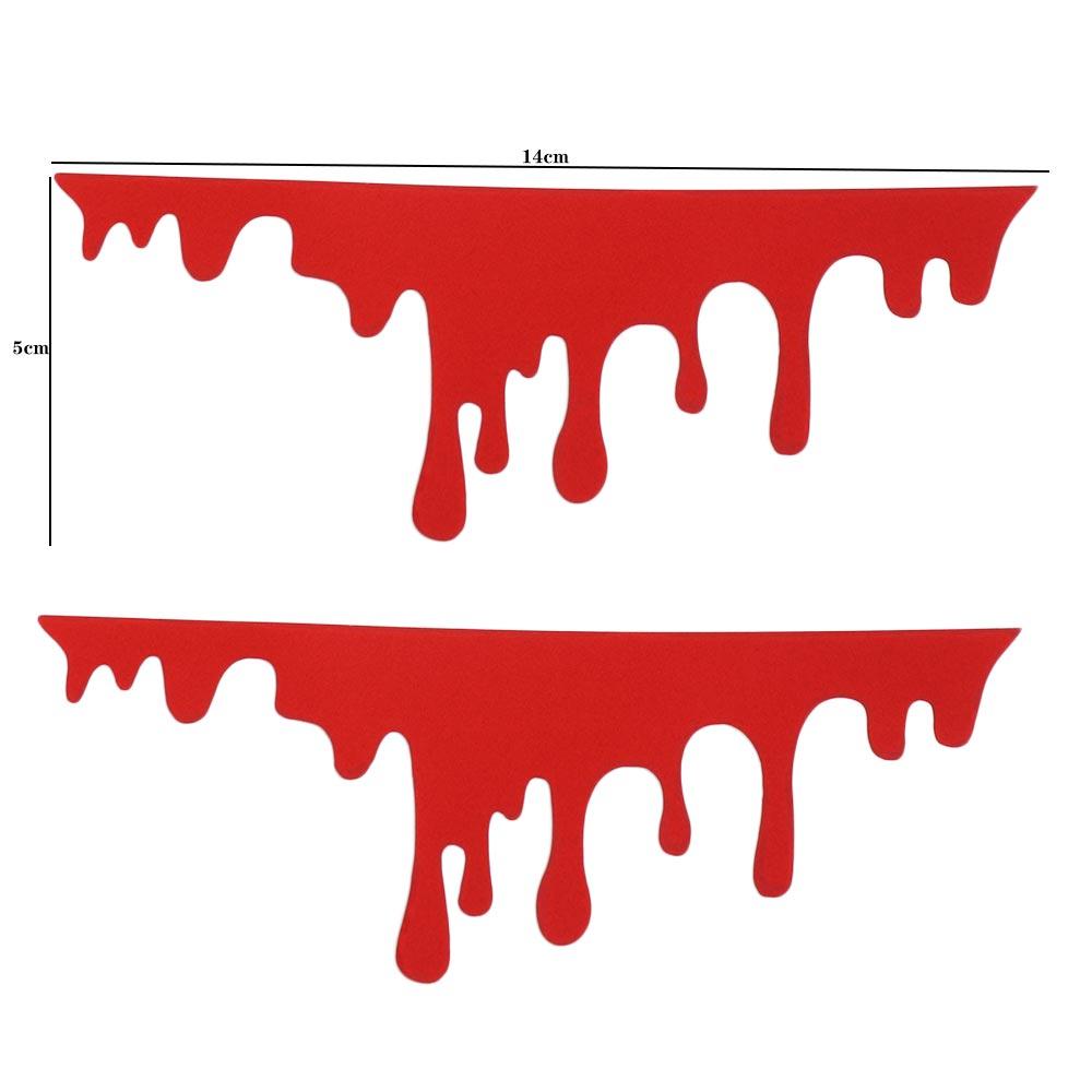 PET Red Blood Car Headlight Sticker Halloween Dripping Blood Vinyl Decal Window Trunk Bumper