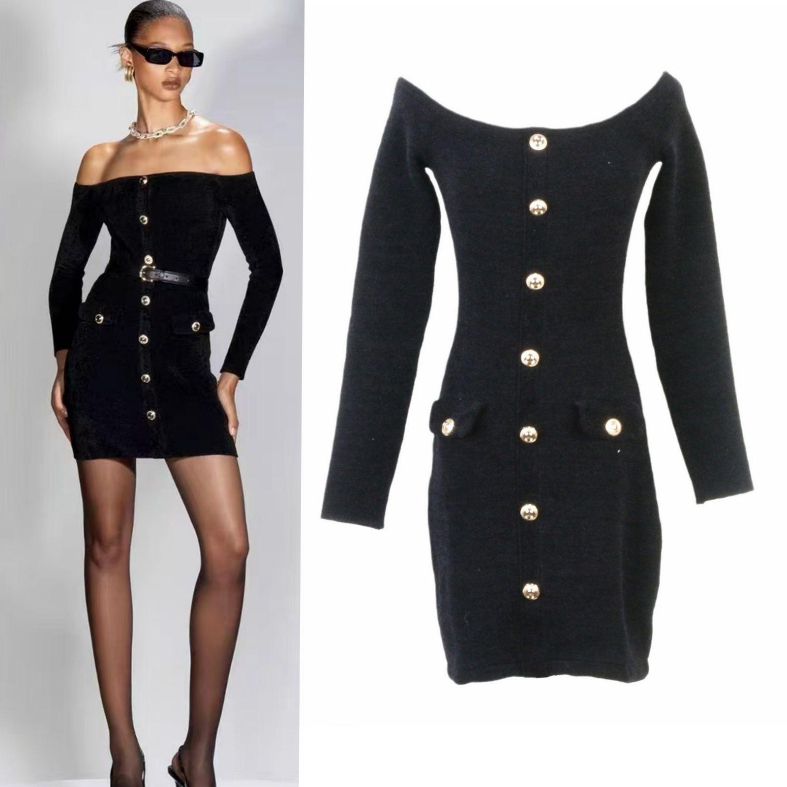 

SP Family French Sexy Heiress Off-the-Shoulder Black Knitted Dress for Autumn & Winter - Slimming & Flattering Fit Large