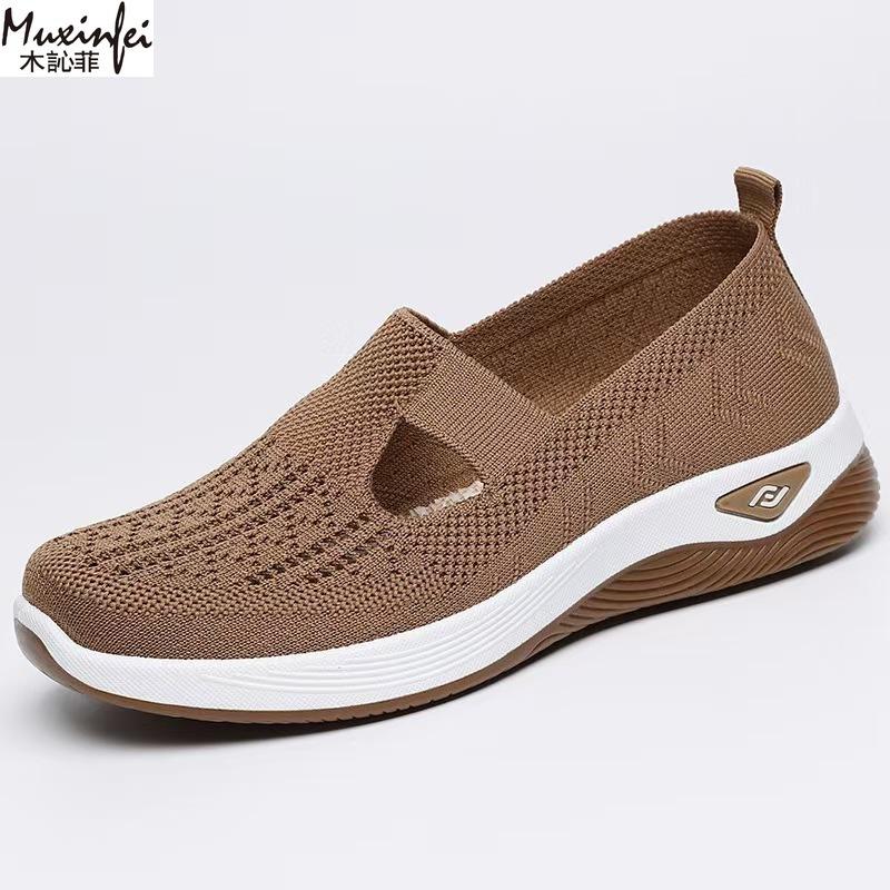 Chaussures d'été pour femmes Respirantes à semelle souple Chaussures pour femmes à enfiler en tissu grande taille 35-43 chaussures pas chères liquidation