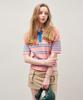 Mayol Striped Short Sleeve Polo Knit_Pink