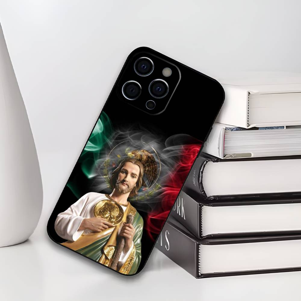 

Judas the Loyal San Judas Tadeo Phone Case For iPhone 17,16,15,14,13,12,11 Plus,Pro Max,XS,Soft Black Cover iPhone11PROMAX