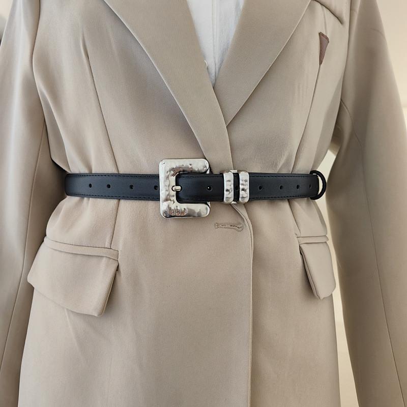 Style Womens Minimalist Derma Waist Belt Metal Pin Buckle Dress Belt Shapewear