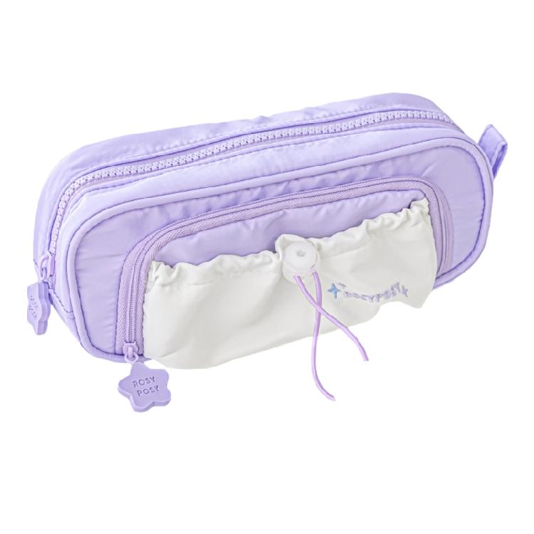 

High Capacity Pencil Case Pen Holder Bag Multiple Compartments Pen Pouches Zippered Pencil Case for Student Women Girl фиолетовый