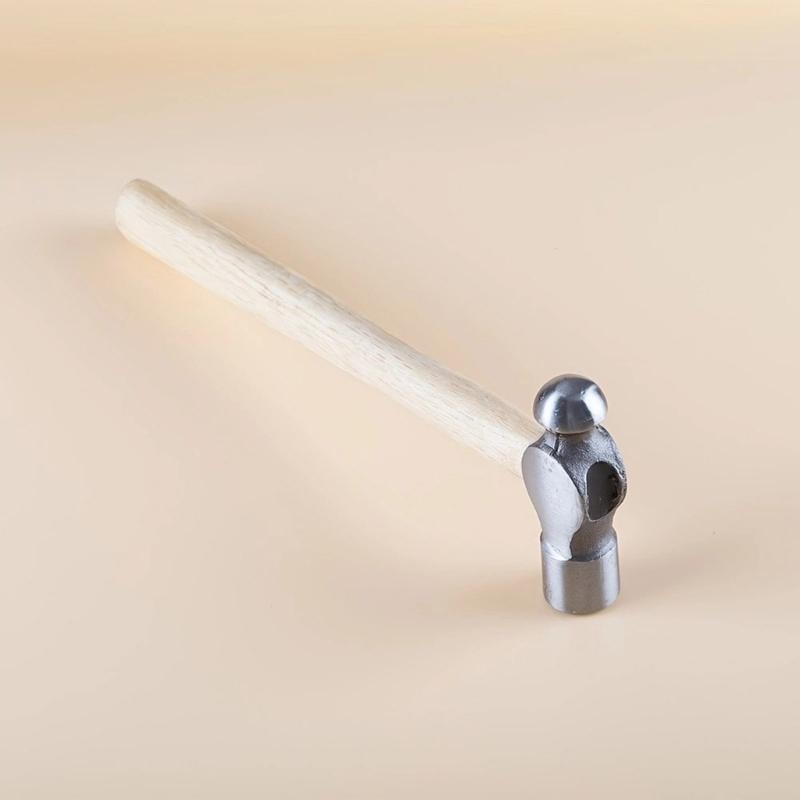 Metal Jewelry Making Hammer Small Iron Head Hammer with Ergonomic Wood Handle Multifunctional Accessories Hand Tool