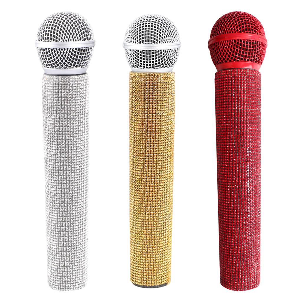 Sparkling Microphone Props Toy For Performers Singers Dancers Comfortable To Hold for Karaoke, Pretend Concerts