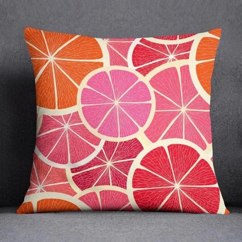 Strawberry Print Throw Pillowcase Peach Skin Red Fruit Cushion Cover Living Room Couch Bedroom Decor Aesthetic Home Accessory