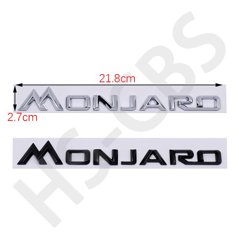 1Pcs 3D ABS MONJARO Letter Logo Auto Tailgate Emblem Monjaro Car Rear Trunk Badge Side Fender Decal Car Styling Auto Accessories