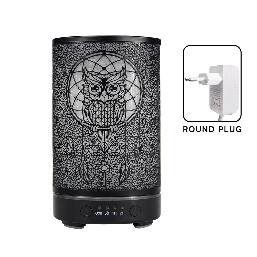 Hohle Eule Ätherischer Öl Diffusor 100ml Ultraschall Luftbefeuchter Nachttisch Dekoration Licht Duftverteiler mit LED Nachtlichtern