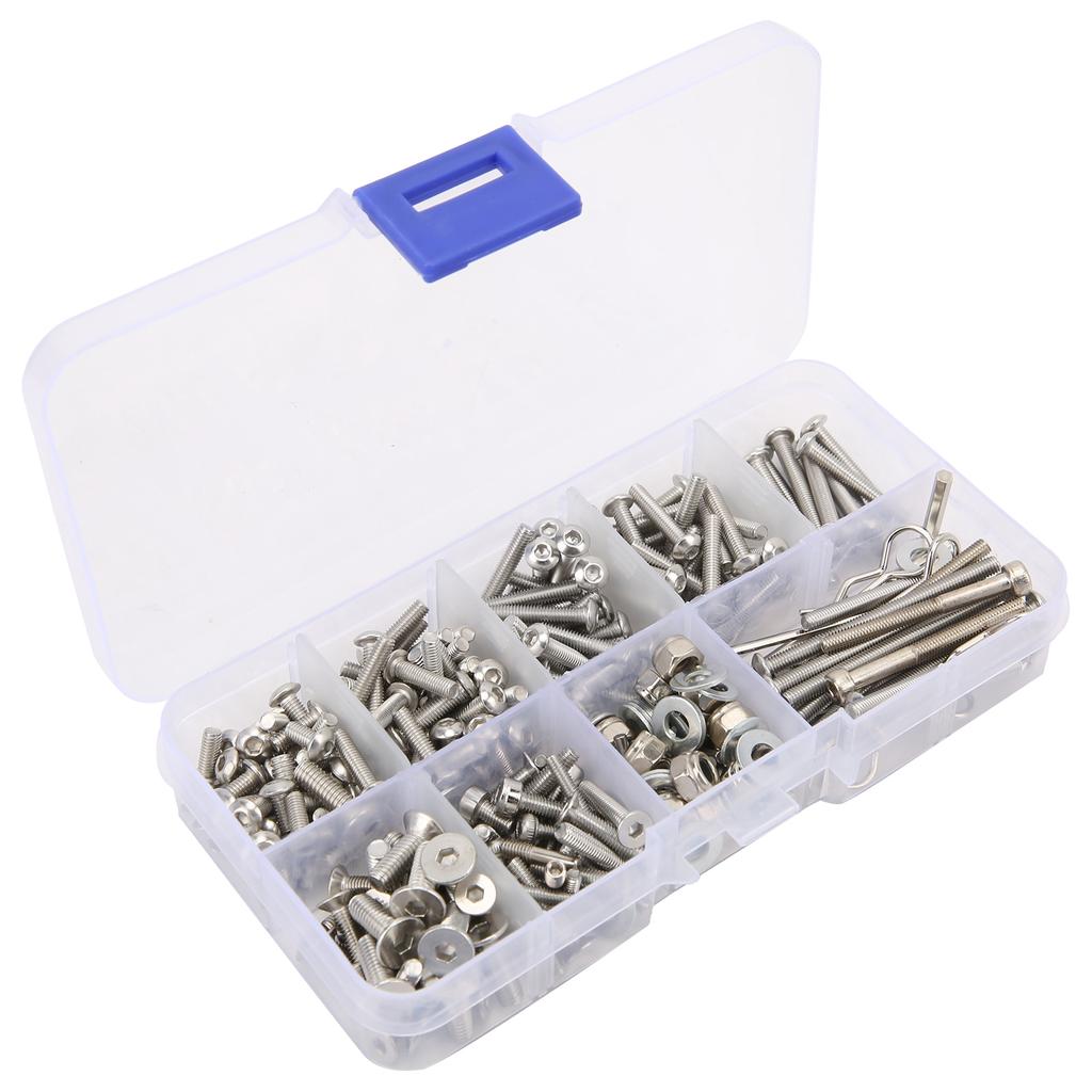 Universal RC Screw Kit Durable Stainless Steel Screw Kit for Traxxas Slash 2WD 1:10 Scale RC Cars