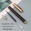 Premium Wooden Ballpoint Pen with Metal Clip - Retro Logo, Office Business Gel Pen