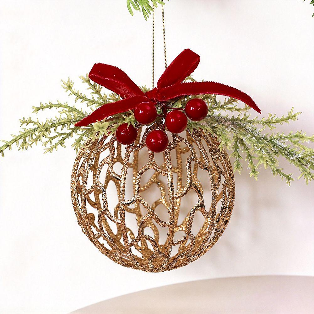 Shiny Surface Glitter Pinecone Ornament Plastic Material Christmas Tree Ornament  Christmas Party