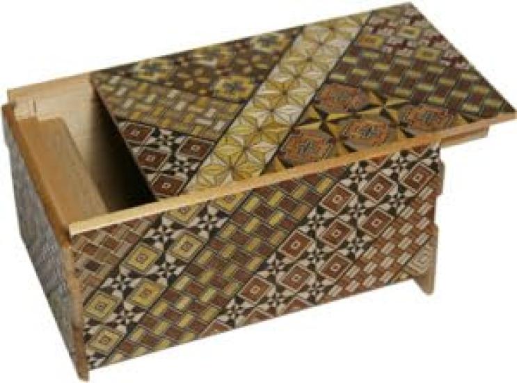 

Hakone Marquetry Secret Box Karakuri Box 9 Times Made in Japan Traditional Craft