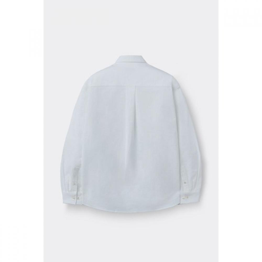 Customellow Oversized Fit Solid Shirt White C9sam26204whx