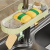 Stable Sink Sponge Shelf Functional Water Tap Sponge Storage Organizer Practical Kitchen Dishes Organizer Rack
