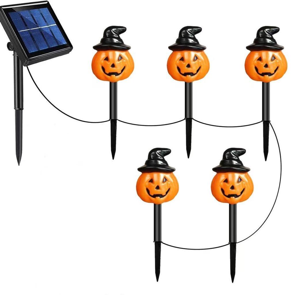 Halloween Solar Pumpkin and Ghost Outdoor Waterproof Garden Lights