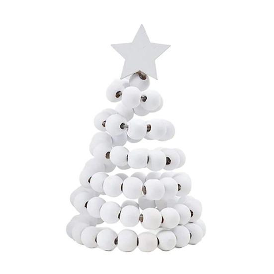 Christmas Tree Desktop Ornament Nordic Style Artificial Swivel Beads Top Star Small Artificial Tree Festive Holiday Decoration