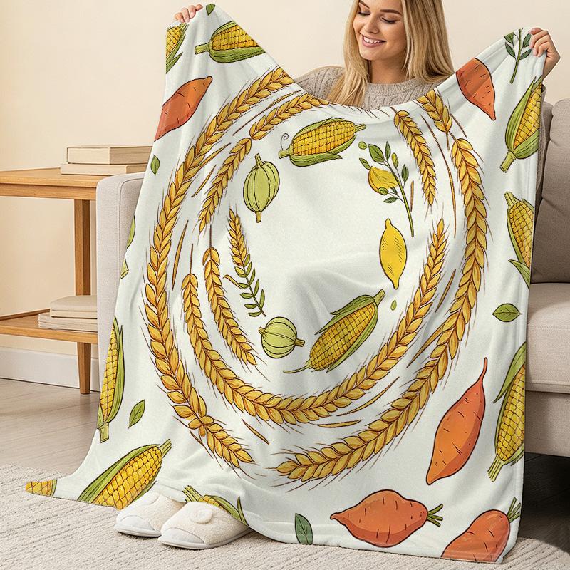 Flannel Blanket Non-Pilling, Soft & Skin-Friendly Farmhouse Cozy Throw, All Season Warm Blanket for Postpartum, Home Decor & Daily Use