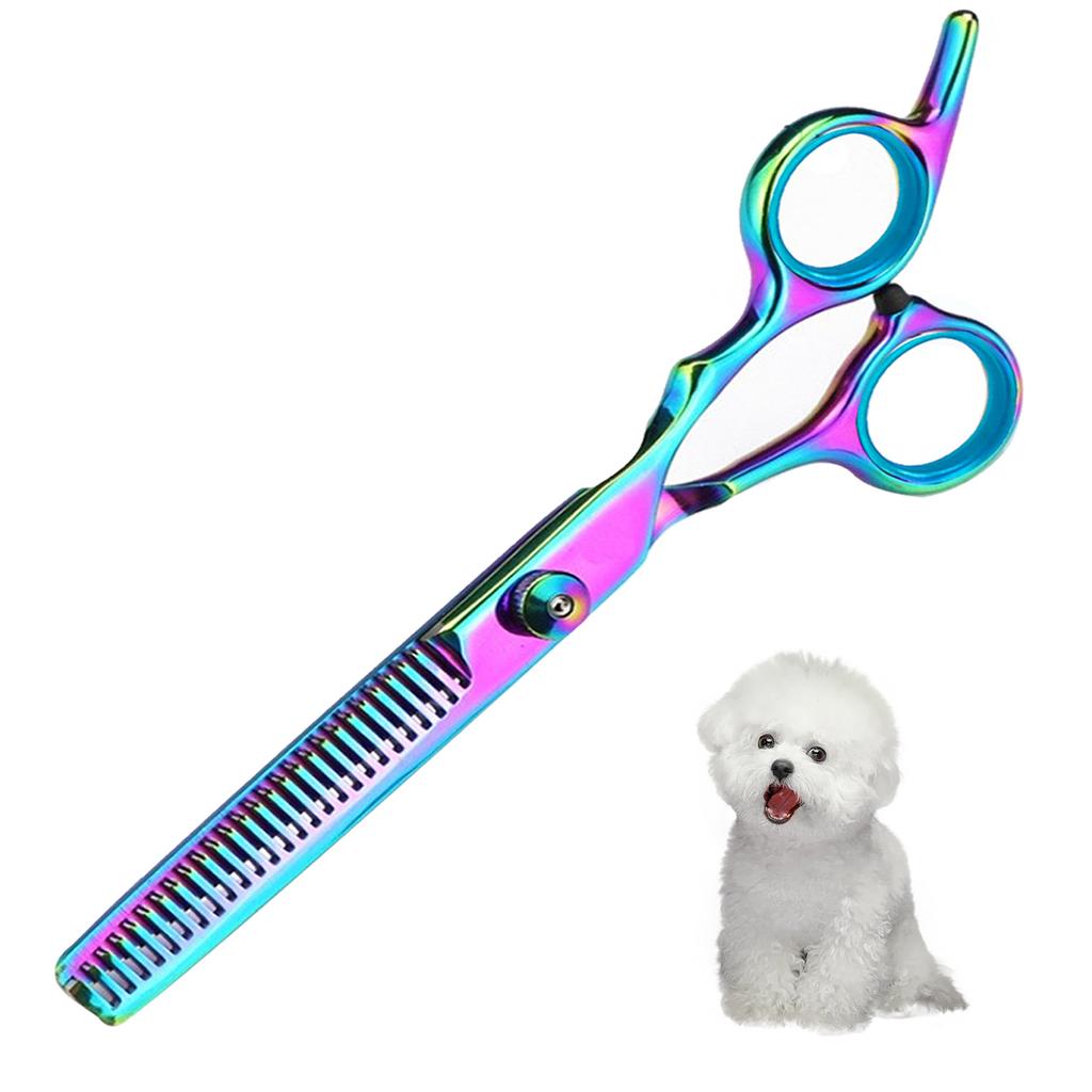 Professional Stainless Steel Pet Grooming Scissors - Right Hand Orientation, Multi-Purpose Hair Trimming Shears with Round Head,