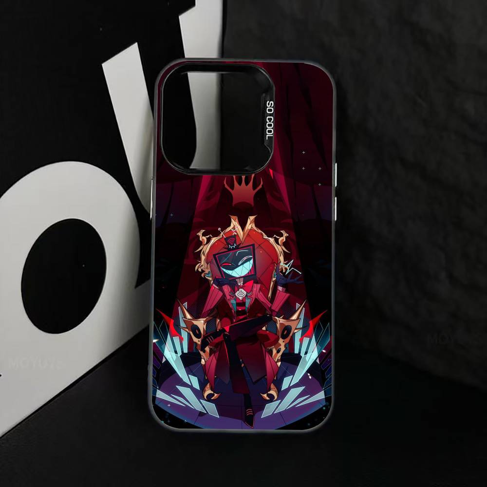 H-Hazbin V-Vox Phone Case For iPhone 17,16,15,14,13,12,11 Plus,Pro Max,XS,Colored Silver Plated Inside Cover