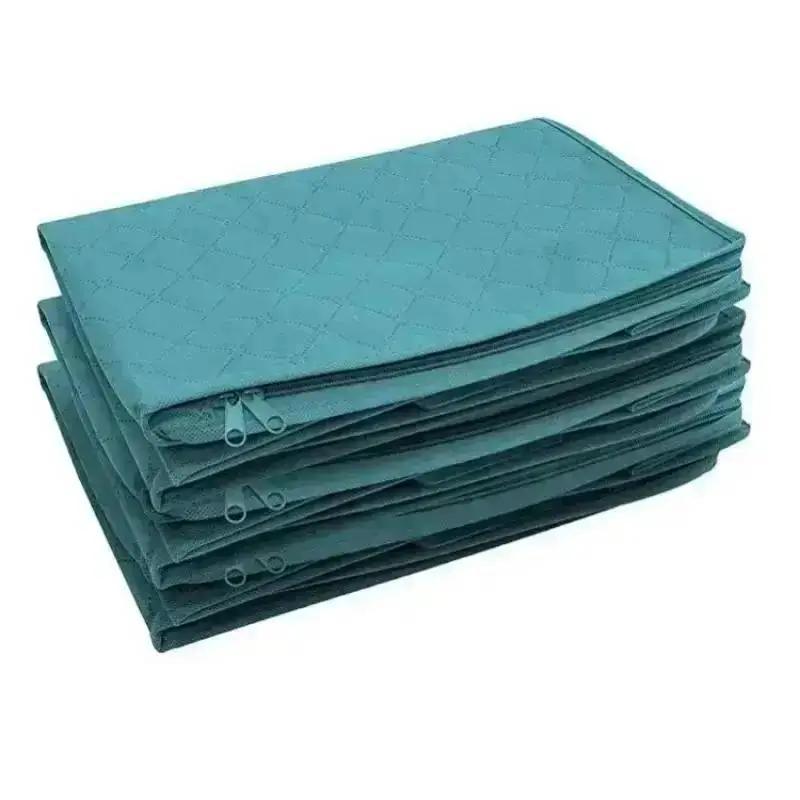 Narrow Foldable Clothes Storage Box With Lid Large Capacity Quilt Blanket Closet Storage Organizer Fabric Wardrobe Organizer Box