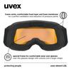 Uvex Ski and Snowboard Double Glasses Element Free Size Children's Goggles, Lens, Anti-Fog, Compatible, LGL, Black,