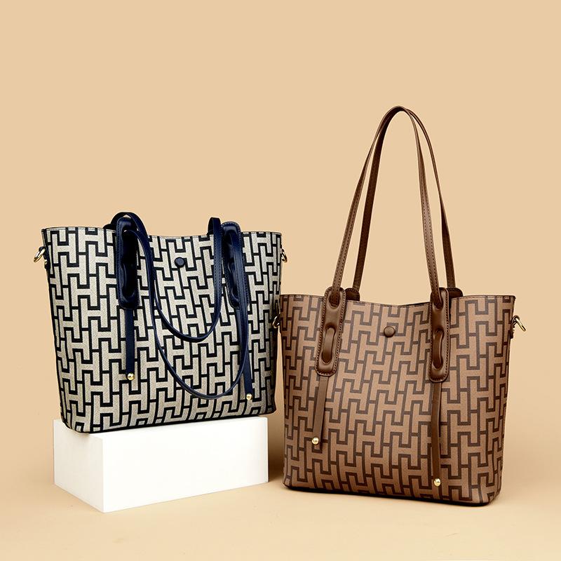 Vintage bedruckte Damen-Tragetasche, neue große Unterarm-Schultertasche, modische Handtasche für Mütter.
