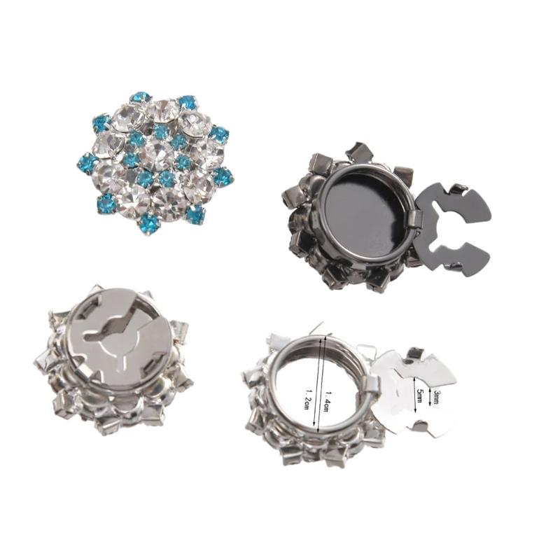 Sparkling Rhinestones Alloy Shirt Cufflinks Clip Decorative Button Covers For Shirt Jackets Dress Clothing Decoration
