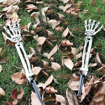 Realistische Halloween Skelett Hand Arm Friedhof Dekorationen Knochen Bodenstecker für Haus Garten Rasen Party Deko