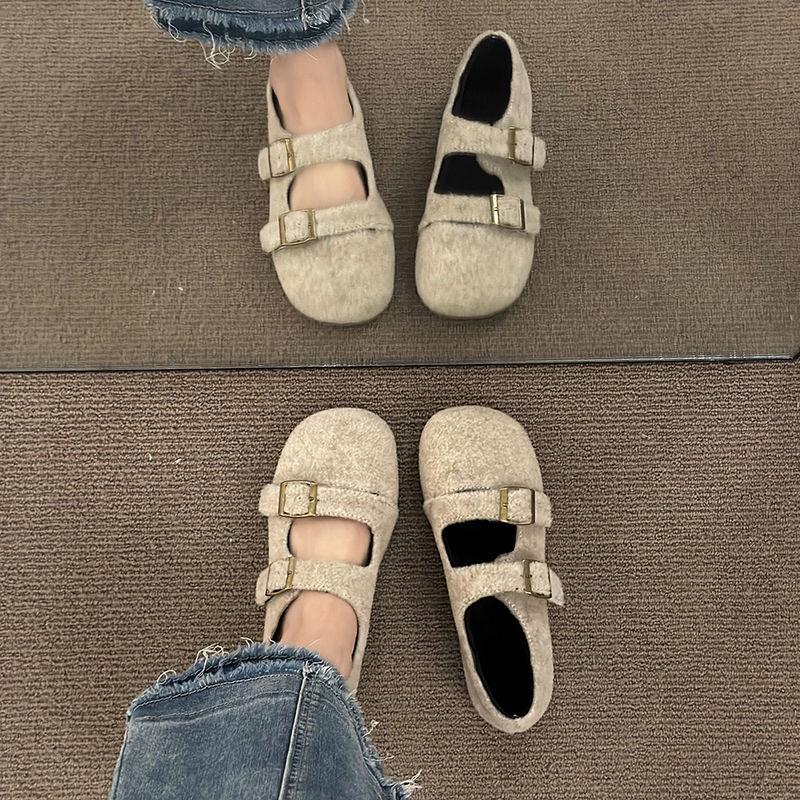 

Women s Large Fluffy Outdoor Mary Jane Shoes - Warm, Soft Velvety Sole for Autumn and Winter 35 слоновая кость
