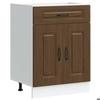 VidaXL Kitchen Cabinet Kalmar Brown Oak Engineered Wood, Base Cabinet for Sink, Base Kitchen Cabinet with Drawer, 853494