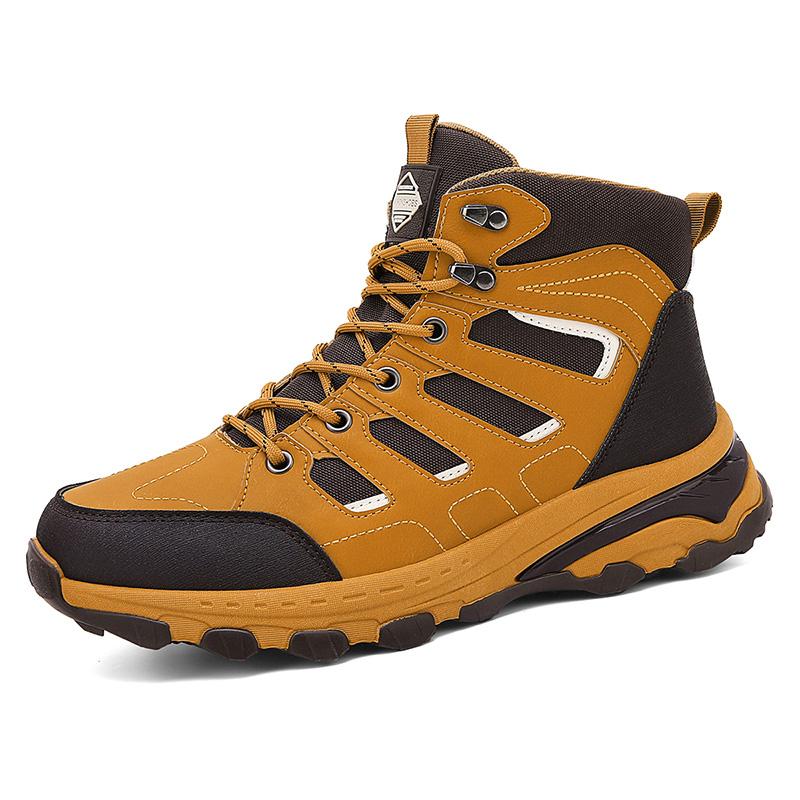 

Men s Non Slip Spring Hiking Boots Plus Size 46 Waterproof Fashion New Style Work Safety Shoes Casual Travel Sports Shoes 46 коричневий