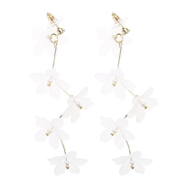 

Flower Tassel Earrings Crystal Petals Brincos Wedding Party Jewelry Girl Gift 1