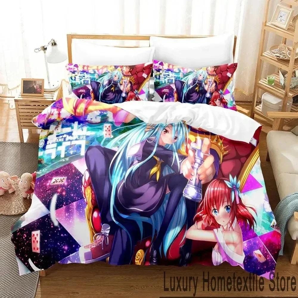 3D No Game No Life Anime Bedding Set Boys Girls Twin Queen King Size Duvet Cover Pillowcase Bed boys Adult Home Textileextile