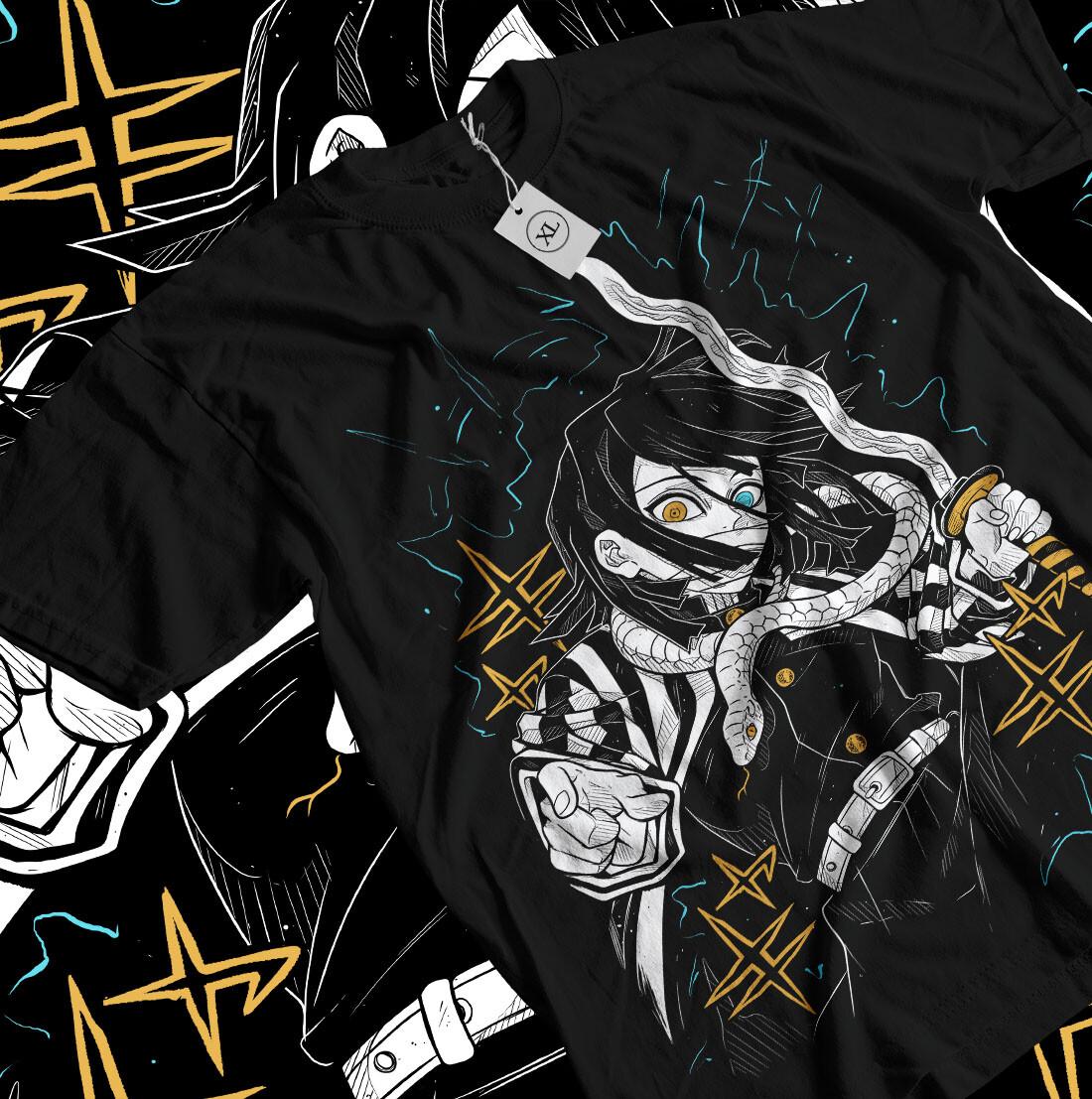 Obanai Iguro T-shirt Kimetsu No Yaiba Anime Nezuko Tanjiro Shirt All Size XXXXL