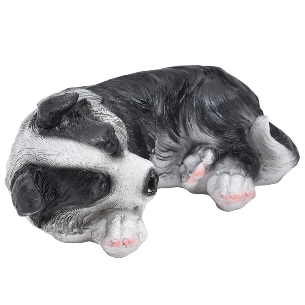 Dog Ornament Textured Exquisite Vivid Real Cute Dog Statue for Garden Lawn Desk Decoration