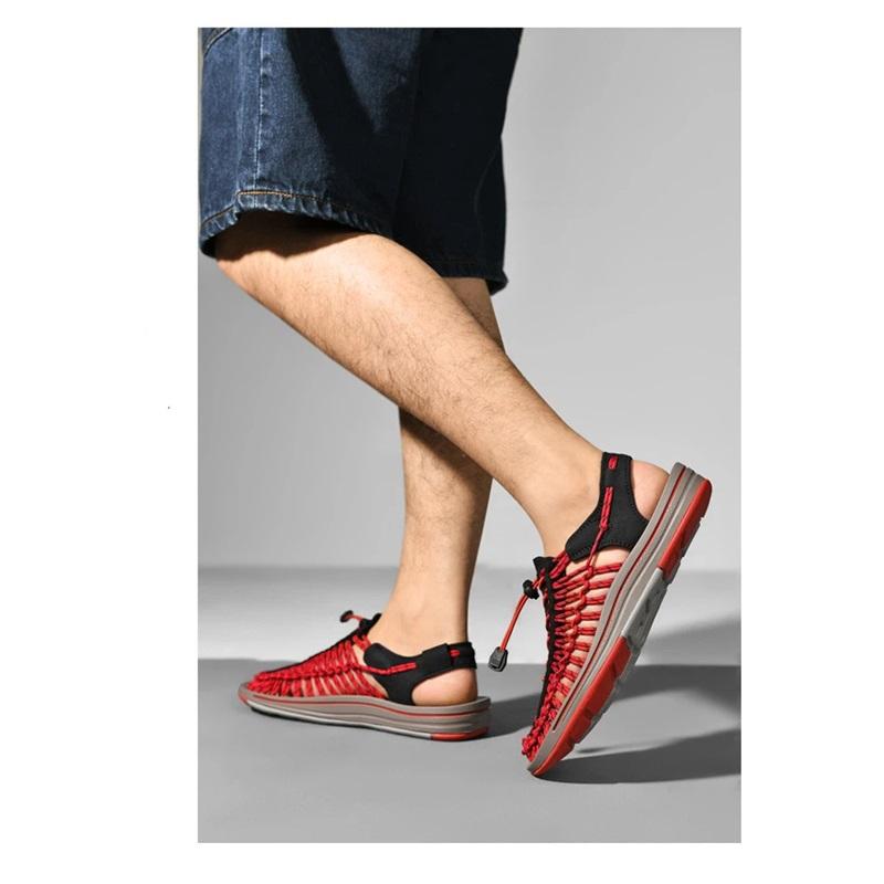  Elastic Rope Woven Sandals Breathable Flat Casual Beach Shoes