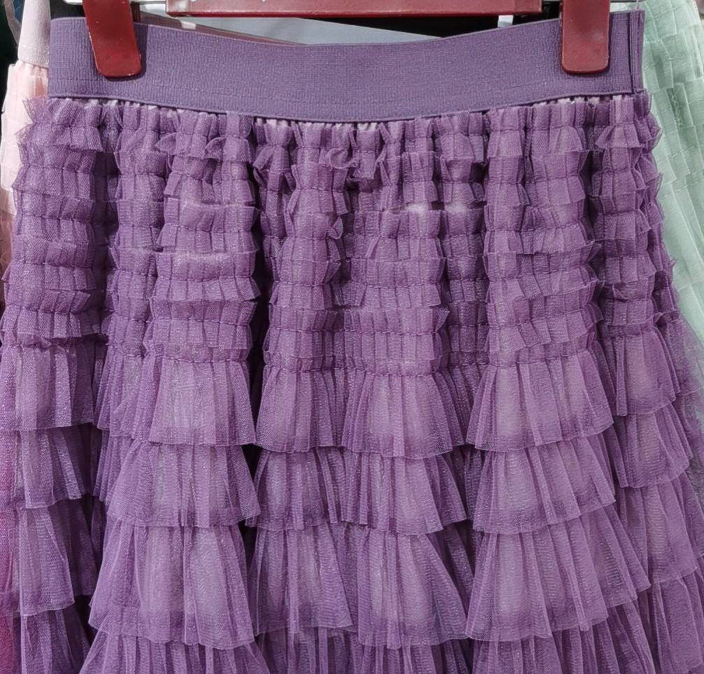 2025 Seasonal A-Line Mesh Splicing Gauze Skirt