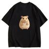 Kawaii Hamster Peace-Zeichen T-Shirt Niedlichkeit Tier Grafik T-Shirt Sommer Kurzarm Haustierliebhaber Geschenk Trendig Bequem Damen Freizeit Oberteil