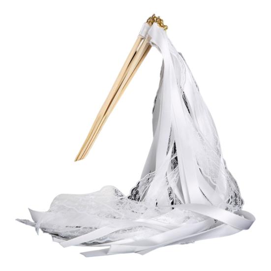 10Pcs Great High Durability Attractive Ribbon Wands Princess Sticks Dress-up Costume Party Decor Photo Prop