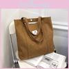 Chic Corduroy Tote Bag For Women With Magnetic Closure And Mobile Pocket For Daily Use