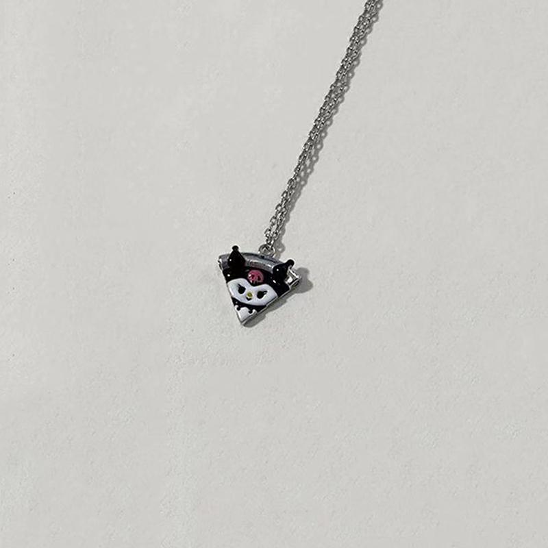 1Pc Hellokitty Kulome Pizza Necklace Sanrio Cute Pendant Magnetic Sister Necklace Cartoon  Jewelry Best Friend Gift