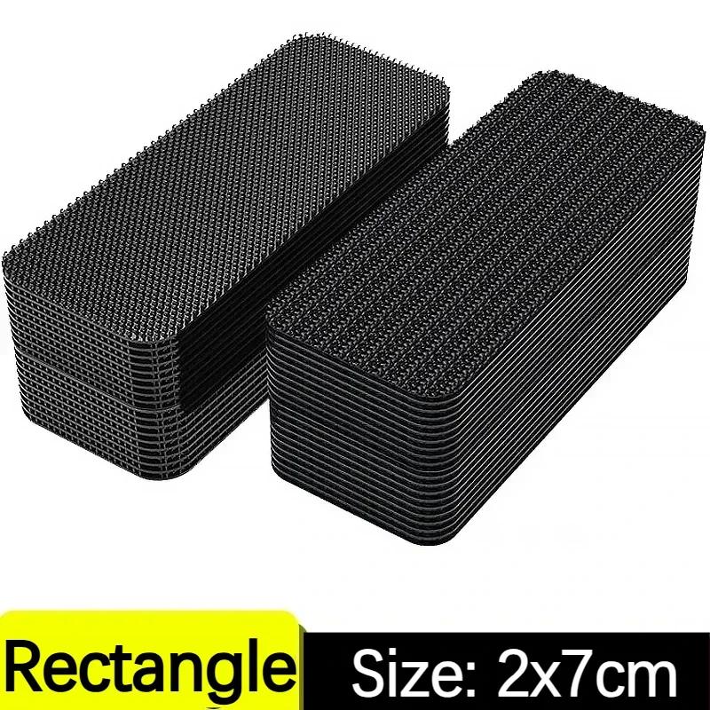 Strong Carpet Fixing Stickers Self-adhesive Touch Fastener Grip Tape Black Pad Double Faced Mat Fixed Patch Home Floor Anti Skid