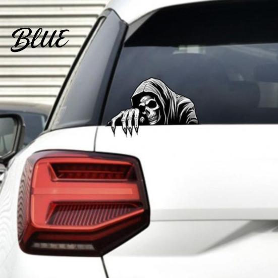 Outdoor Durable Stickers Halloween Skeleton Car Sticker Peeking Decal for Window Bumper Waterproof Vinyl Horror Skull Wall Laptop Decoration Modding